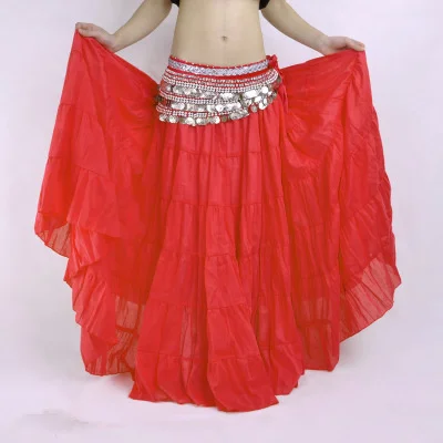 High quality Women Belly Dancing Skirts Cheap Belly Dancing Costume Gypsy Skirts 13 Colors Available Training Dress - Цвет: Red