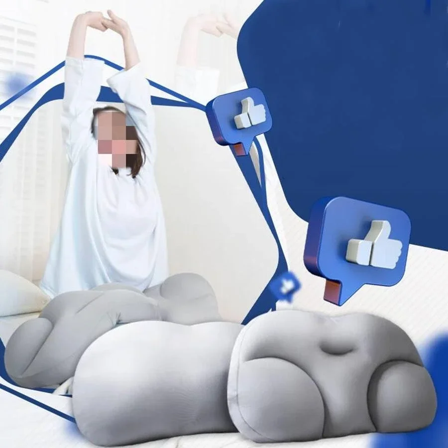 3D cloud pillow with pillow case 3D neck pillow creative deep sleep neck pillow decompression air pillow. Egg pillow 4