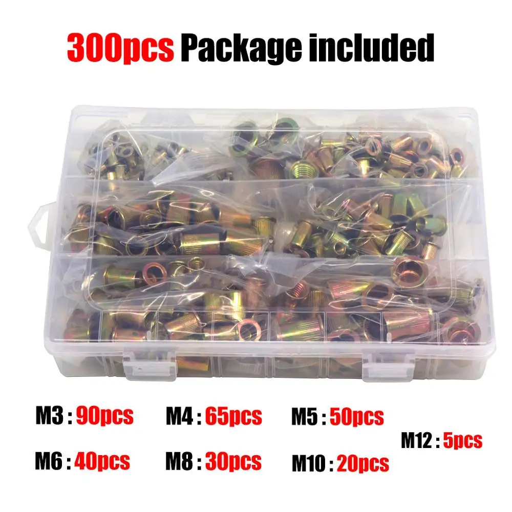 300 rivet nut set Клепальщик гайка пистолет Заклепка гайка инструмент rivnut инструмент 617 619 глухая заклепка вставка ручной Клепальщик гайка клепальная Rivnut инструмент для гаек - Цвет: 300 rivet nut set