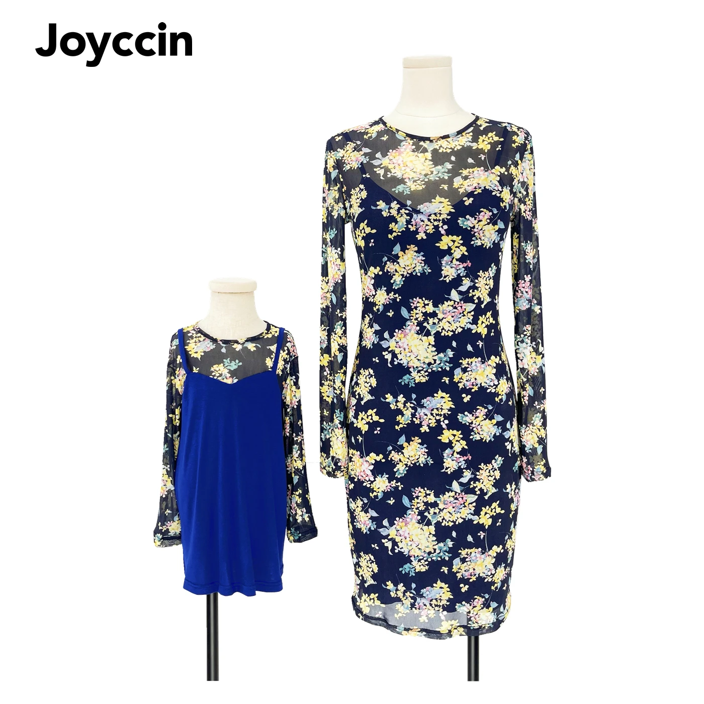 

Joyccin, новое Сетчатое платье с цветочным принтом для мамы и дочери, платье для девушек на вид семьи (721026)