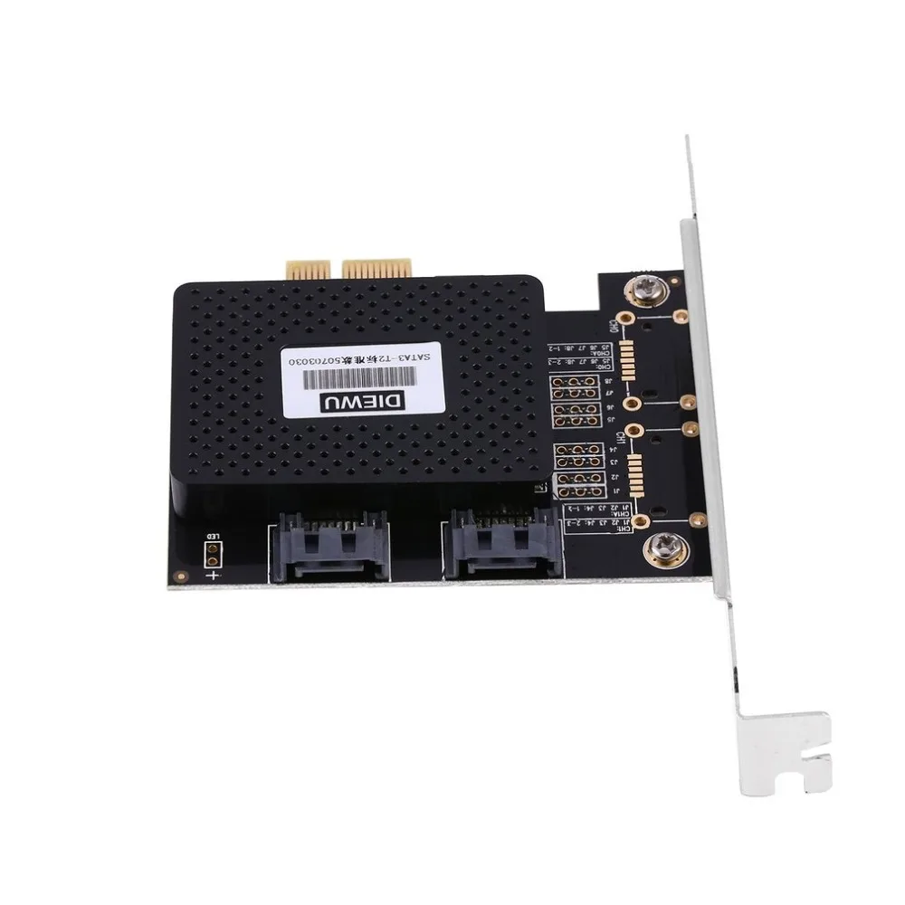 Плата расширения PCIe 1X to 2 SATA 3,0 с чипом ASMedia