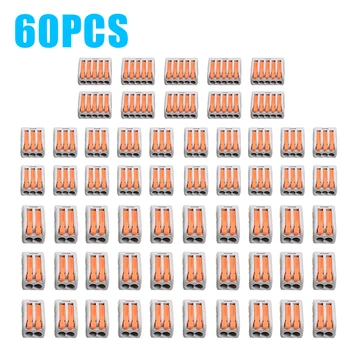 

60pcs Reusable Terminal Block Combination Suit 2 3 5 Pole Home Electrical Wire Connector Clamp Terminal Block Cable