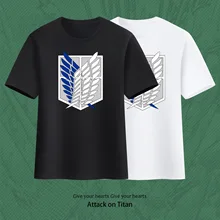 

Attack On Titan T-Shirt Customize Eren Jaeger Mikasa Ackerman Tee Top Japanese Anime Top Cotton Loose Casual Tops
