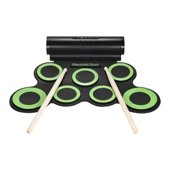 

7 Pads Electronic Drum Set, Roll Up Drum Practice Pad Midi Drum Kit