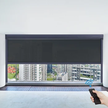 

Automatic Motorized Roller Blinds Windproof Shutter Anti-UV Wind Resistance For Office Bedroom Living Room Customized