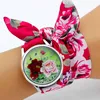 Shsby New Design Ladies Flower Cloth Wristwatch Fashion Women Dress Watch High Quality Fabric Clock Sweet Girls Bracelet Watch 4
