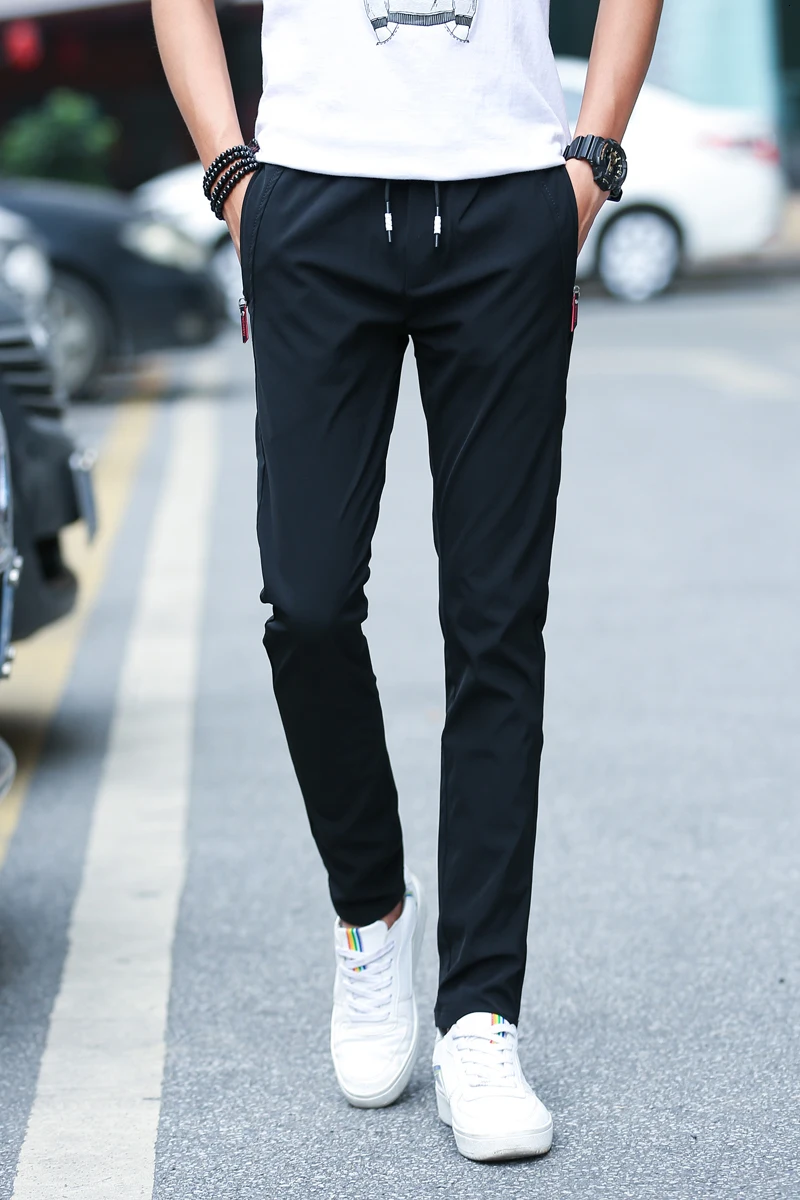 Most Popular y56Bx New Golf Trousers Quick Drying Ultra Thin Ice Silk Elastic Slim Pants Youth Men City Walking Soft Leisure Sports Wear Big Size