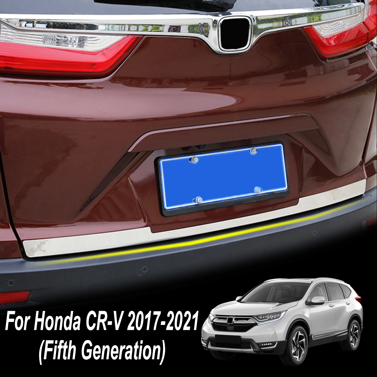 

Задняя дверь, нижняя крышка багажника из нержавеющей стали, молдинговая Крышка для Honda CR-V 2017-2021, автомобильные аксессуары, Стайлинг 2018