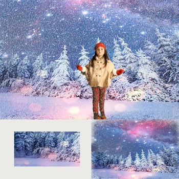 

Winter Snow Day Castle Christmas Backdrop for Photography Snowflake Boken Background Party New Year Party Decoration