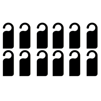 

TOP!-12 Pcs Wooden Door Sign Hanger Mini Double-Sided Wood Blackboard Chalkboard Message Notes Memo Board Door Knob Hanger Sign