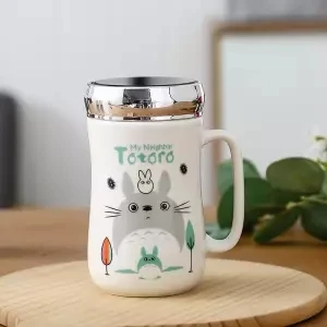 Creative Ceramic Cup Female Student Cup Large Capacity Water Cup Mug Simple with Lid Spoon Couple Coffee Cup Milk Cup Coffee - Цвет: 450ML