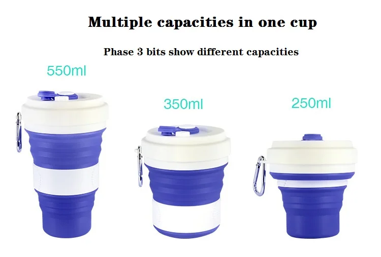 Складная Силиконовая кофейная чашка герметичная 550 мл без бисфенола эко портативная пищевая Складная кружка многоразовая складная дорожная чашка