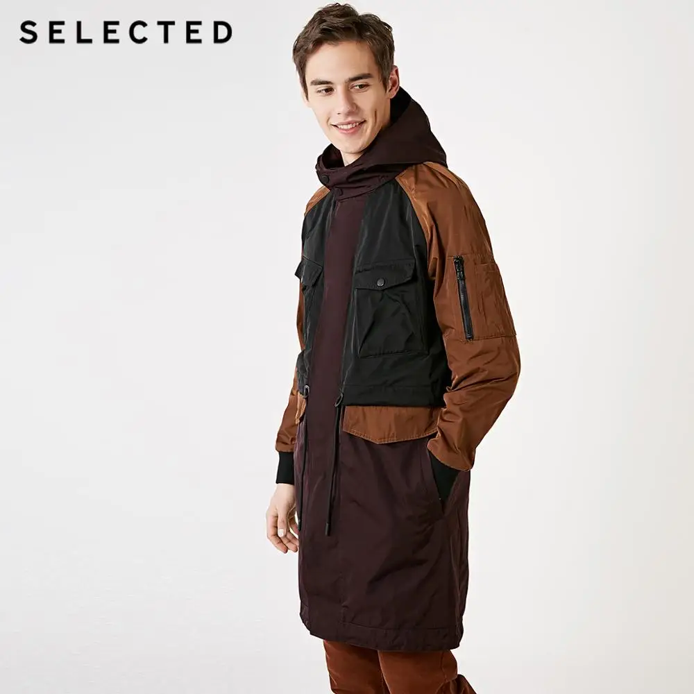 SELECTED Men's Contrasting Windbreaker Long Jacket Outwear Hooded Outwear Mid-length Trench Coat C | 4191OM523 SELECTED Men's Contrasting Windbreaker Long Jacket Outwear Hooded Outwear Mid-length Trench Coat C | 4191OM523