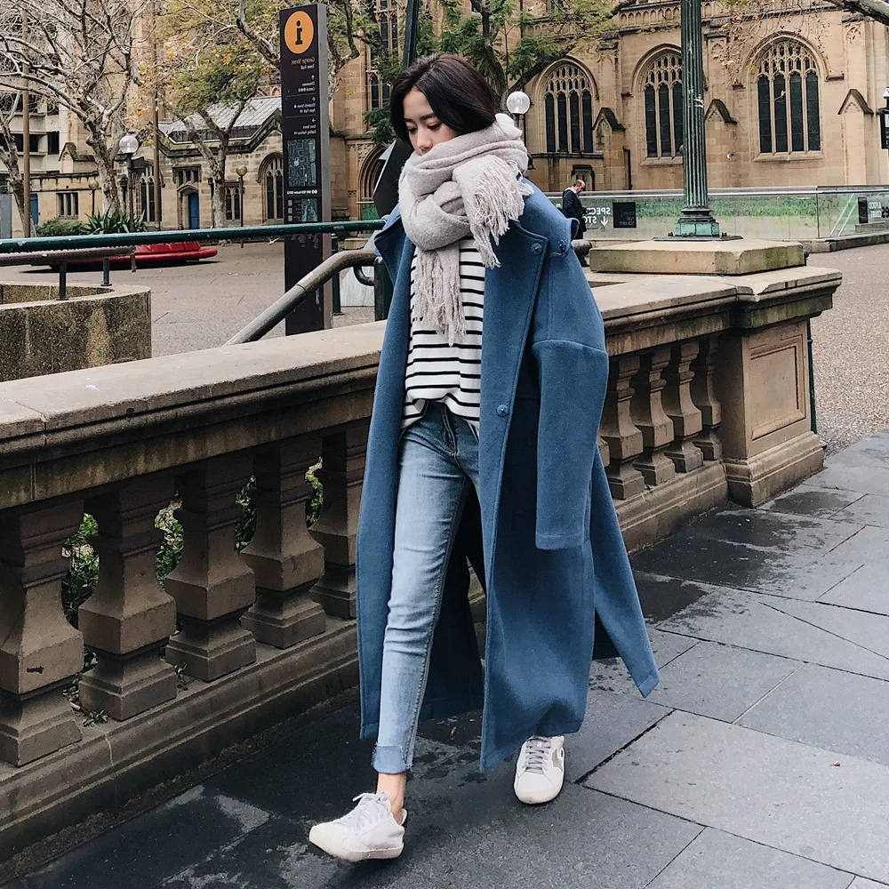 

Photo Shoot Oversize French Woolen Jacket 2019 Winter New Style WOMEN'S Dress Retro Hooded Double-Sided Duffle Coat