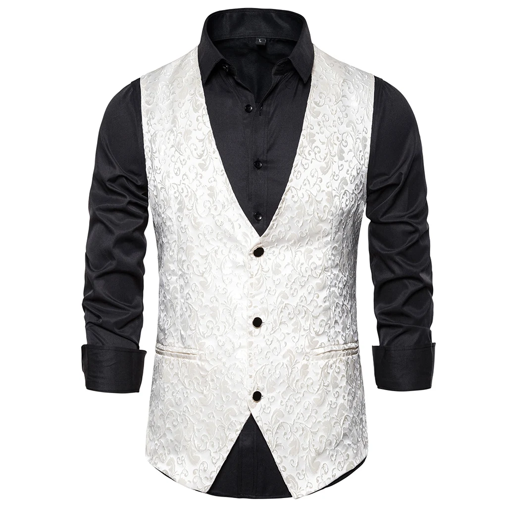 Puimentiua Men's Deluxe Golden Palace Suit Vest Print Steampunk Vest Prom Suit Vest Men's Vest Wedding Formal Vest Men Puimentiua Men's Deluxe Golden Palace Suit Vest Print Steampunk Vest Prom Suit Vest Men's Vest Wedding Formal Vest Men