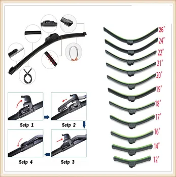 

car auto auto Frameless Bracketless Rubber Wiper Blade for Mitsubishi ASX Endeavor Expo Galant Grandis Lancer Mirage Montero