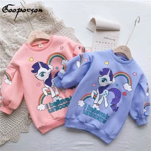 Платье-Свитер для маленьких девочек; осенняя одежда с длинными рукавами для маленьких девочек; платье-свитер с героями мультфильмов; одежда из хлопка для детей