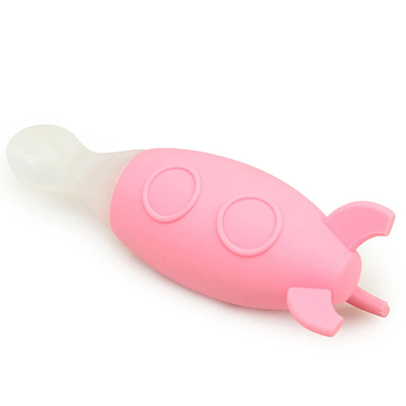 Silicone Squeeze Feeding Bottle Spoons Feeder 4 Colors Baby Feeding Spoon Without Bpa