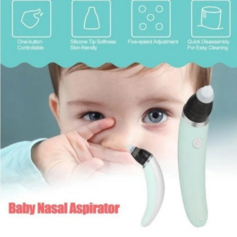 CYSINCOS Baby Nasal Aspirator Electric Safe Hygienic Nose Cleaner Baby Care Nose Tip Oral Snot Sucker For Newborn Infant Toddler