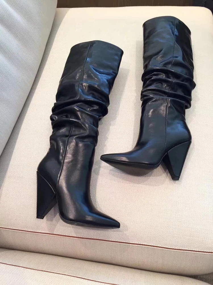 Сапоги на высоком каблуке Для женщин; Botas Mujer; Сезон Зима; с украшением в виде кристаллов женская обувь для подиума Для женщин Luxury Bota Feminina Модные ботинки mujer большой Размеры