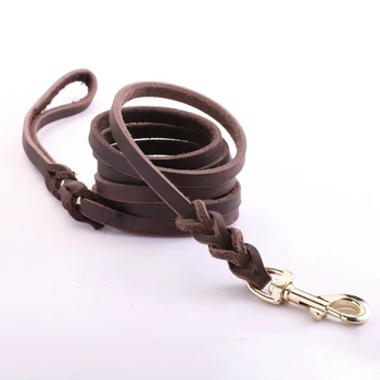 

Braided Real Leather small Dog Leash pet Walking Leads Genuine Leather long Dog Rope puppy Traction For small Medium Dogs