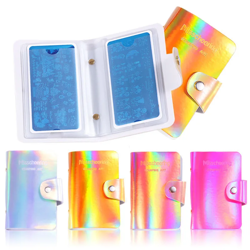 

20Slots Nail Art Stamp Plate Stamping Plates Holder Storage Bag Cases Practical Stamp Bag Organizer For 6.5*12.5cm Nails Plate