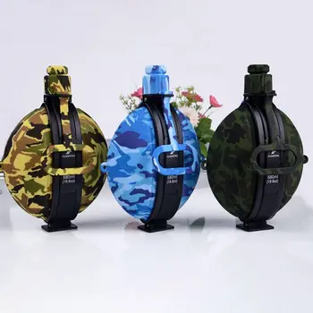 

New Practical Creative Compass Camouflage Sports Kettle Silica Gel Folding Water Cup Portable Kettle Bicycle Water Bottle 580ML