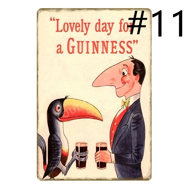 NO 11 Guinness для прочности металла живопись плакат ретро пиво реклама металл оловянные знаки Паб Бар домашний Декор стены искусства железная табличка - Цвет: NO 11