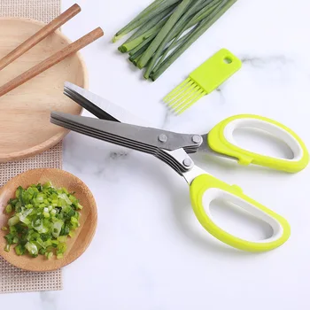 

Household Cut Green Onion Scissors Easy to Cleaning Laver 5-Tier Broken Fresh Cut Multi-functional Kitchen Scissors Scissors Str