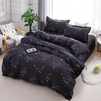 

constellation 3/4pcs modern bedding set Quilt Cover Bed Cover Flat Sheet Pillow Cases Bedding Linen Set