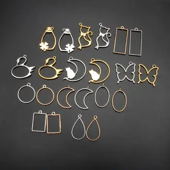 

Assorted Geometric Pressed Flower Resin Frame Pendant Blank Charm Jewelry Making