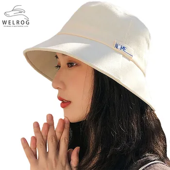 

WELROG Wild Foldable Fisherman Hats 2020 Spring Bucket Hats Cotton Women Girls Hats Outdoor Sun Hat Fashion 6 Colors Fedoras Cap