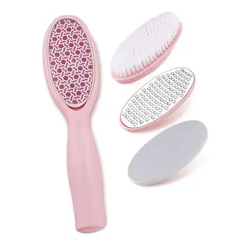 

4 in 1 Foot Care Callus Brush Glass Grinding Feet Scrubber Pedicure Exfoliate Remover Massage Cleaning Dust dea