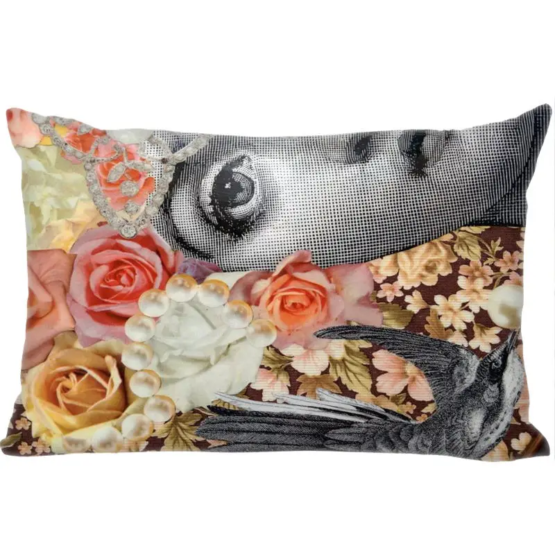 Новое поступление, Лучший милый чехол для подушки rosenthal Piero fornasetti, прямоугольная Наволочка на молнии, индивидуальный чехол для подушки 45x35 см(с одной стороны), Прямая поставка - Цвет: 24