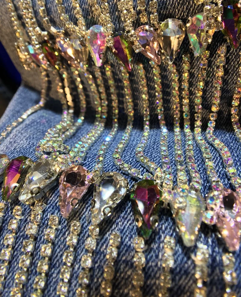 Новинка, женские джинсовые брюки для женщин с высокой талией и шипами, джинсовые брюки для женщин, осень