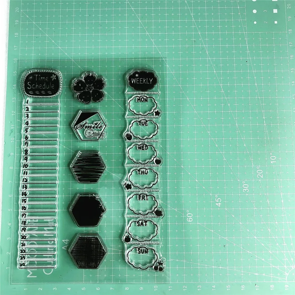 11*16 ежедневное расписание прозрачный силиконовый штамп печать для DIY Скрапбукинг Фотоальбом Декоративные прозрачные штампы лист