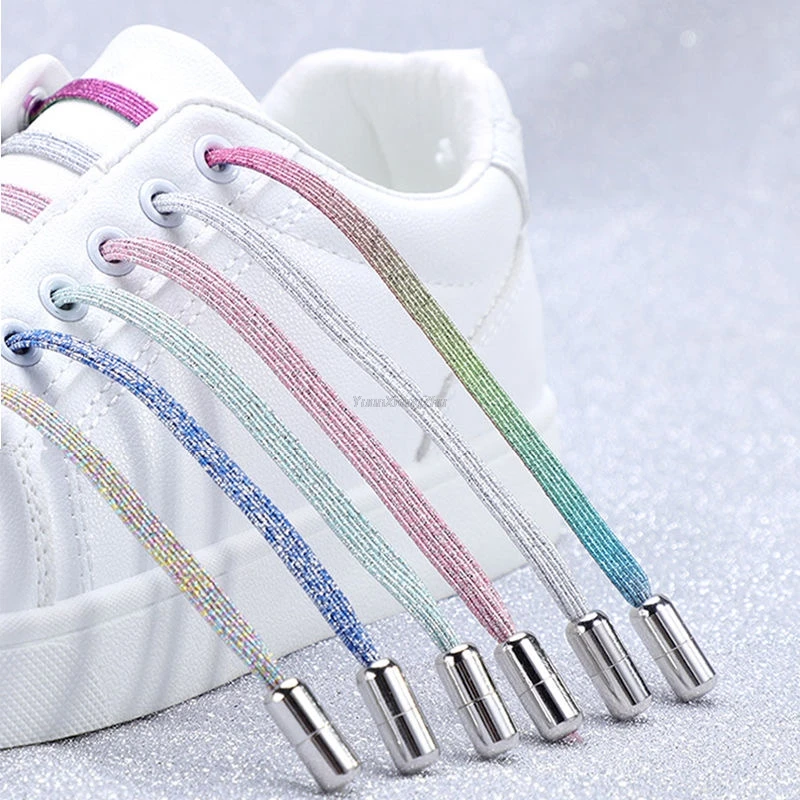 Bunte Keine Krawatte schnürsenkel Elastische Schnürsenkel ohne krawatten Flache Schnürsenkel für Turnschuhe Kinder Erwachsene Schnelle spitze für Schuhe Gummi bands – Detail 12