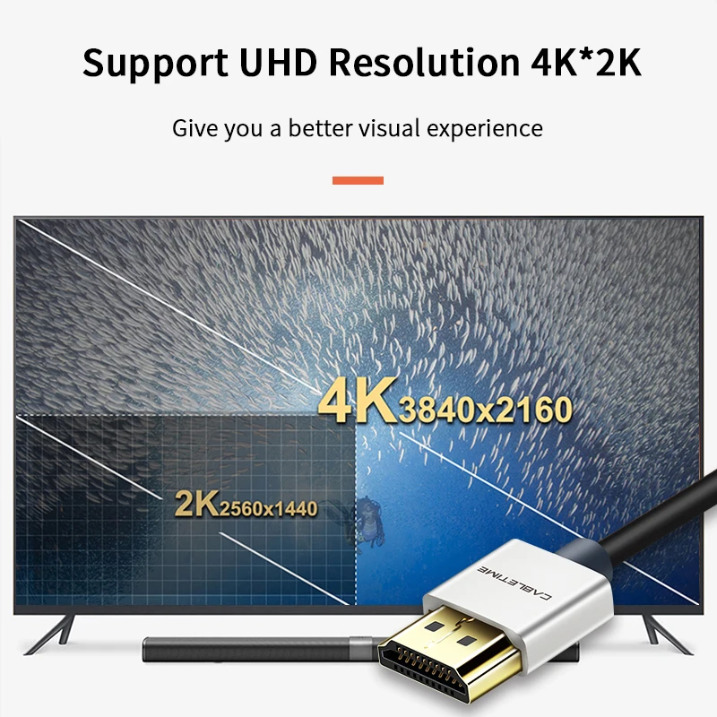 Кабель HDMI Cabletime тонкий кабель типа Папа папа из цинкового сплава 2k * 4k 2 0 60 Гц для PS3