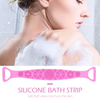 

Soft Silicone Bath Towel Shower Exfoliation Silicone Bath Towel Back Scrubber Body Massage Exfoliating Clean Brush Hanger