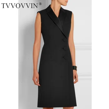 

TVVOVVIN Women Women Vest Coats Long Black Sleeveless Vests 2019 New Fashion Vintage Plus Summer Cardigan Black Leisure X350