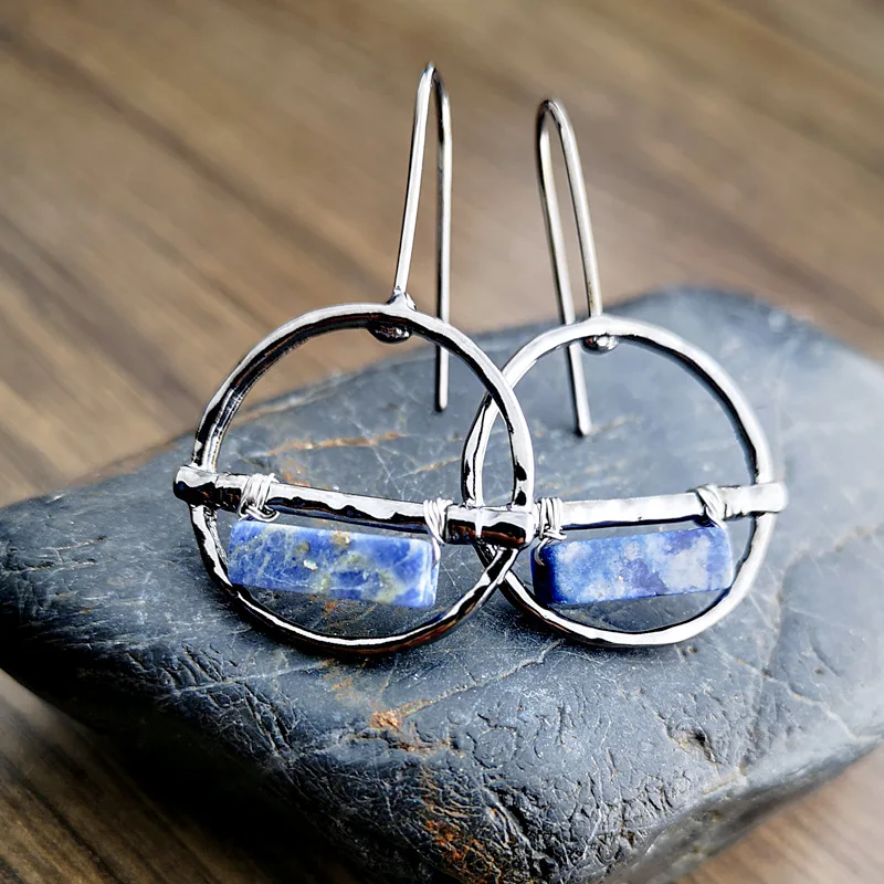 

Simple retro atmosphere big circle handmade beating earrings women's Valentine's Day gift party dance party jewelry wholesale