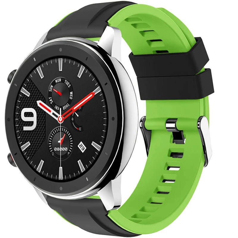 Двухцветный силиконовый ремешок для Xiaomi Huami Amazfit GTR 47 мм умный браслет мужчин и