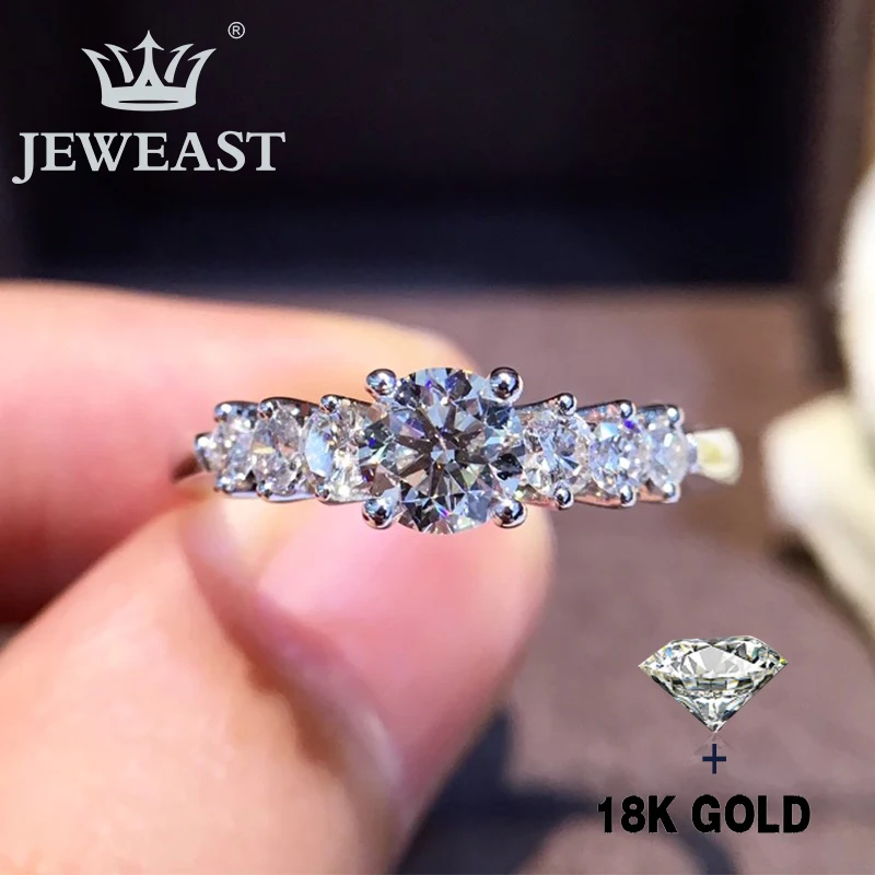 

Natural Diamond 18K Gold Pure Gold Ring Beautiful Gemstone Ring Good Upscale Trendy Classic Party Fine Jewelry Hot Sell New 2019