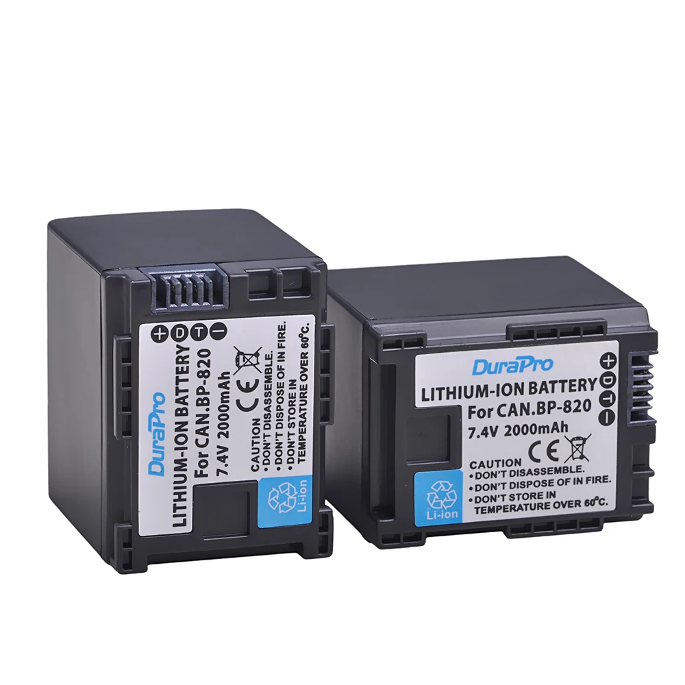 2x2000 mAh BP-820 BP 820 Аккумулятор для камеры Canon VIXIAGX10, HFG21, HFG30, HFG40, HFM30, HFM31, HFM32, HFM300, HFM301, HFM40, HFM41, HFM400
