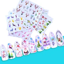 Рождество стиль Лось Снежинка Санта Клаус Снеговик подарок AliExpress стикер для ногтей