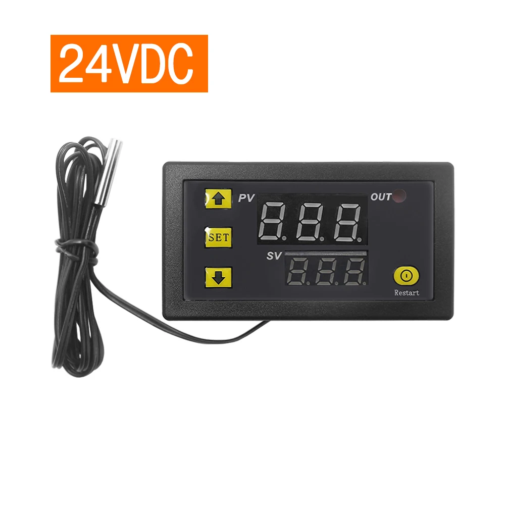 DC24V DC 12V 24V AC 110 V-220 V цифровой регулятор температуры светодиодный дисплей термостата с нагревательным/охлаждающим прибором - Цвет: DC24V