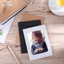 10 pçs combinação moldura de papel com clipes diy kraft papel quadro de imagem pendurado fotos de parede álbum 2m corda decoração para casa artesanato