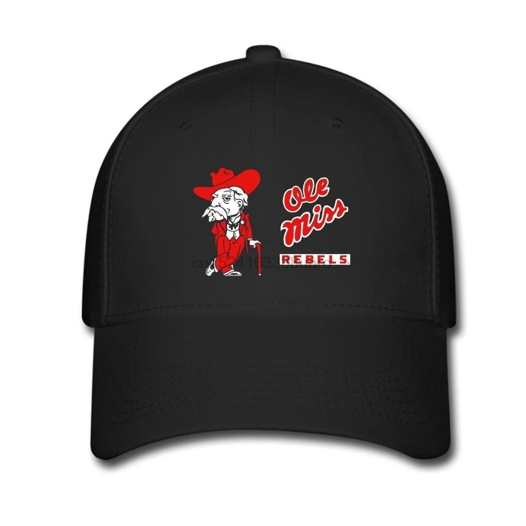 Ole Miss Rebels Логотип Унисекс Регулируемая крышка спортивные бейсболки Кепка Солнцезащитная сетчатая шапка(1