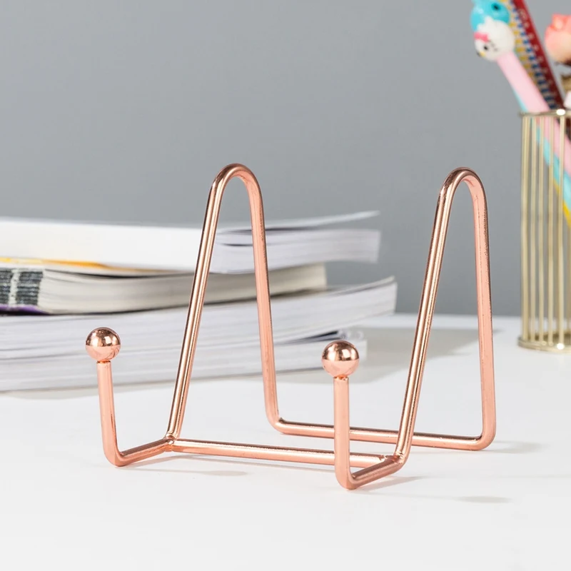Rose Gold S Железный художественный демонстрационный стенд, подставка для посуды, тарелка, миска, рамка для фото, книга, подставка, держатель, украшение дома - Цвет: Rose Gold S