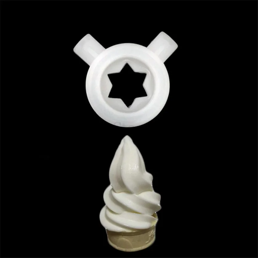Ice Cream Machine Parts White Modeling Cap Spare Part Hexagram Star Nozzle Lid For Ice Cream Maker Accessory Soft Serve Machines 37mm Inner Diameter